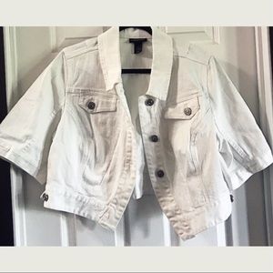 Lane Bryant cropped white jean jacket-Plus Size 20